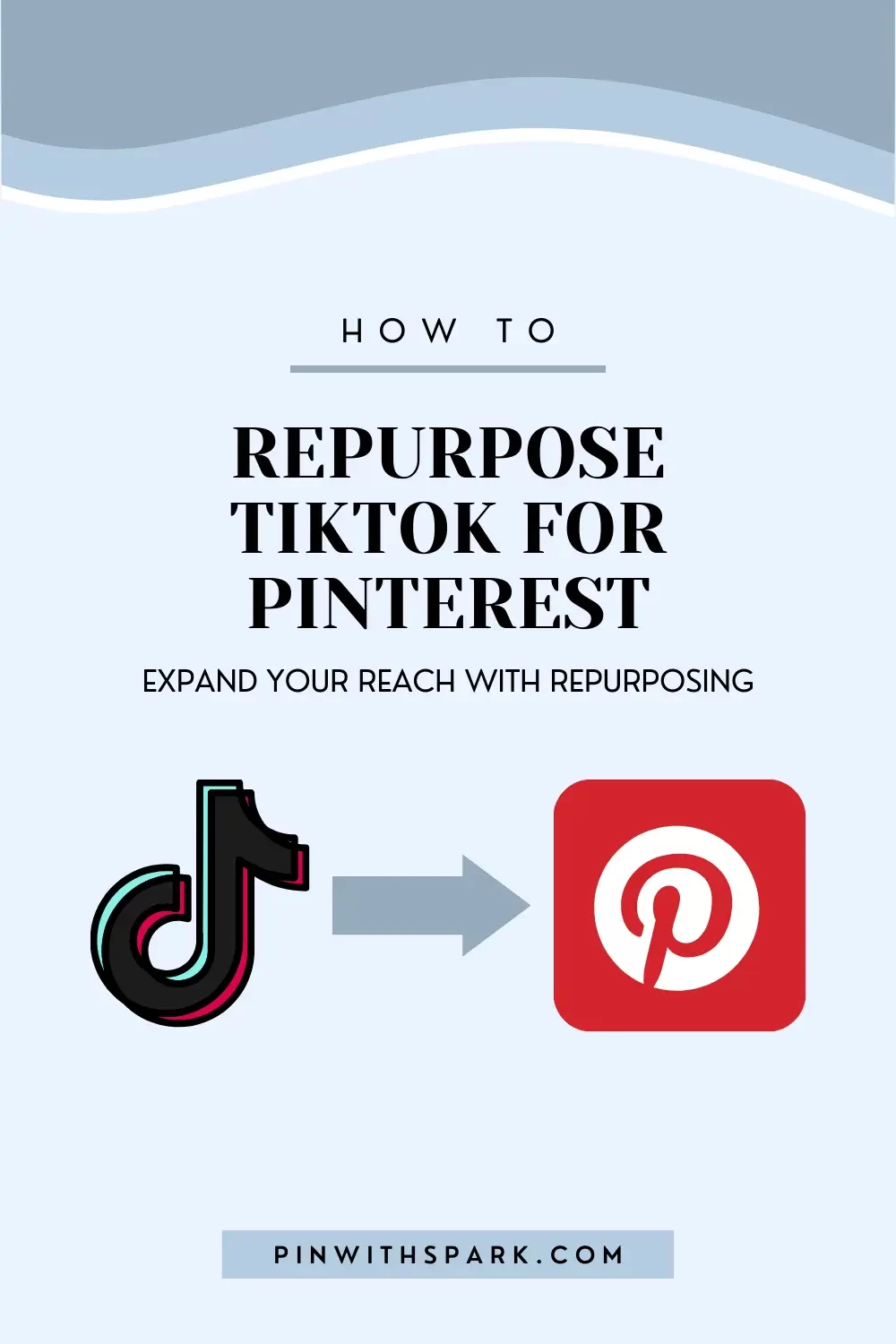 how to repurpose Tiktok for Pinterest with TikTok and Pinterest social icons, pinwithspark.com