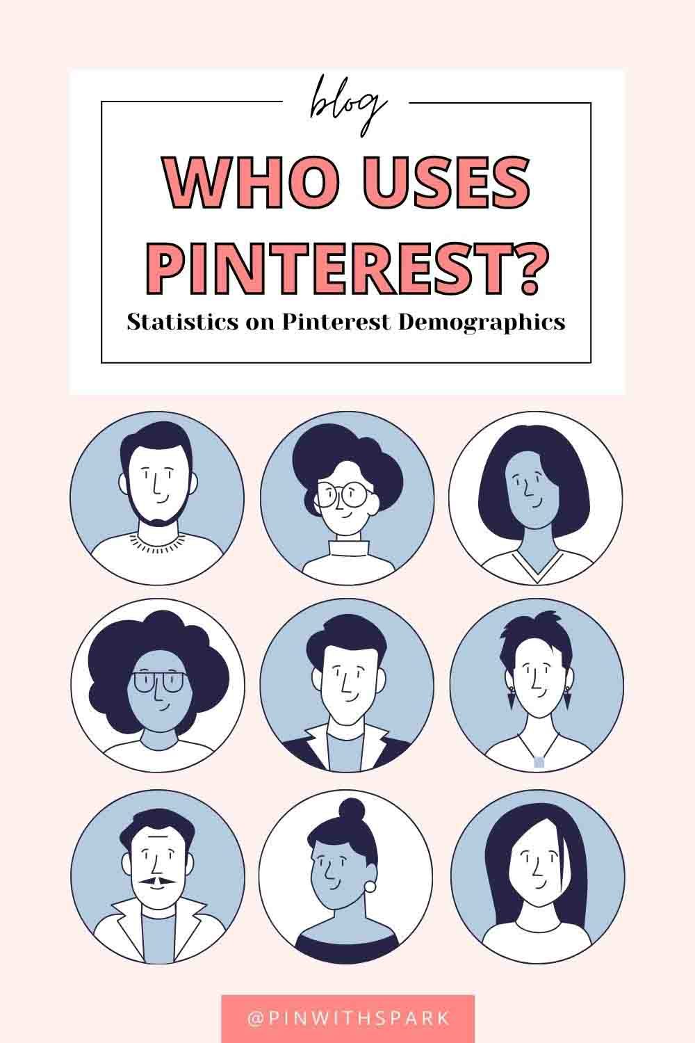 Who uses Pinterest text overlay with different bubbles with cartoon images of people