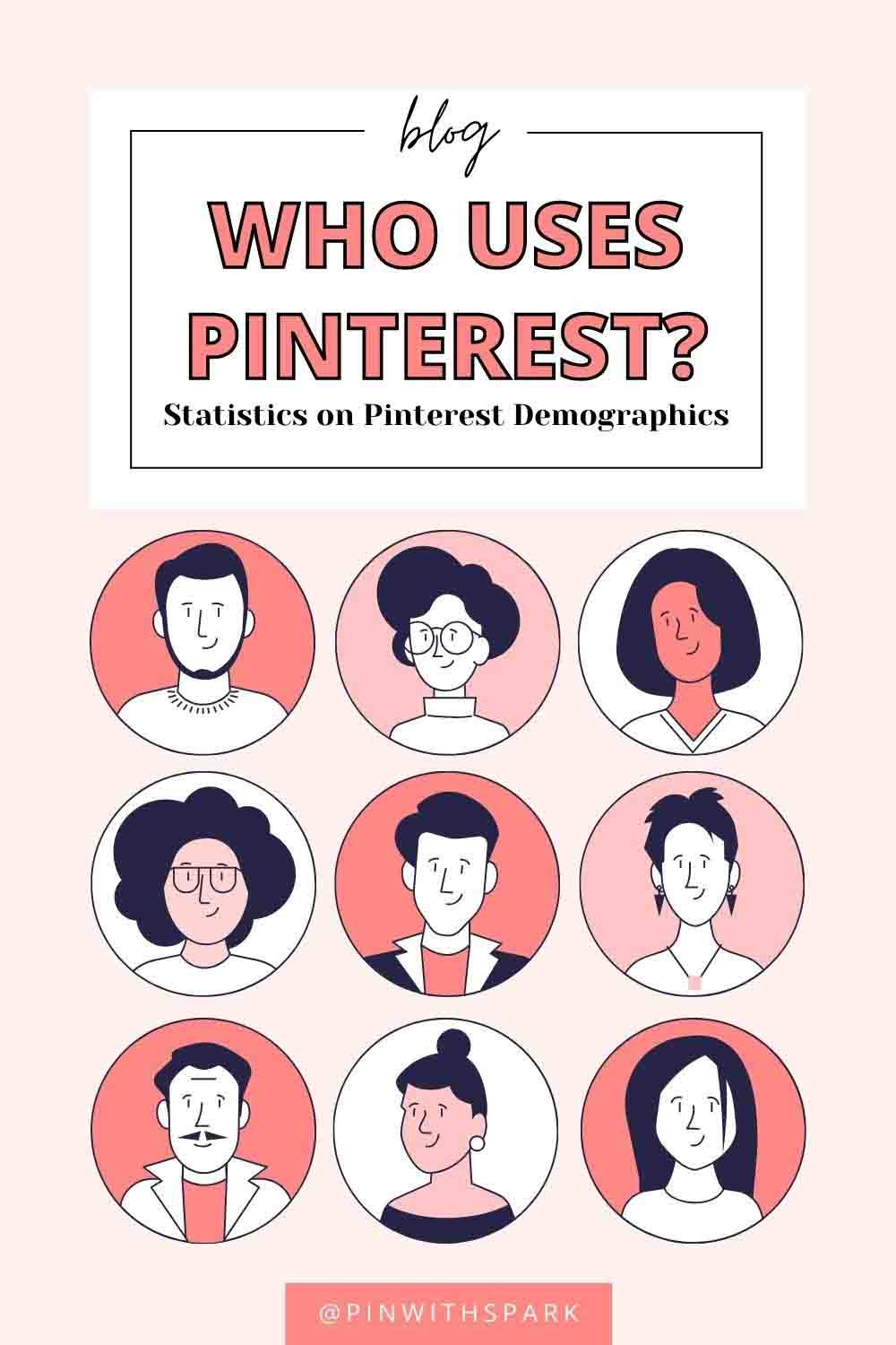 Who uses Pinterest text overlay with different bubbles with cartoon images of people