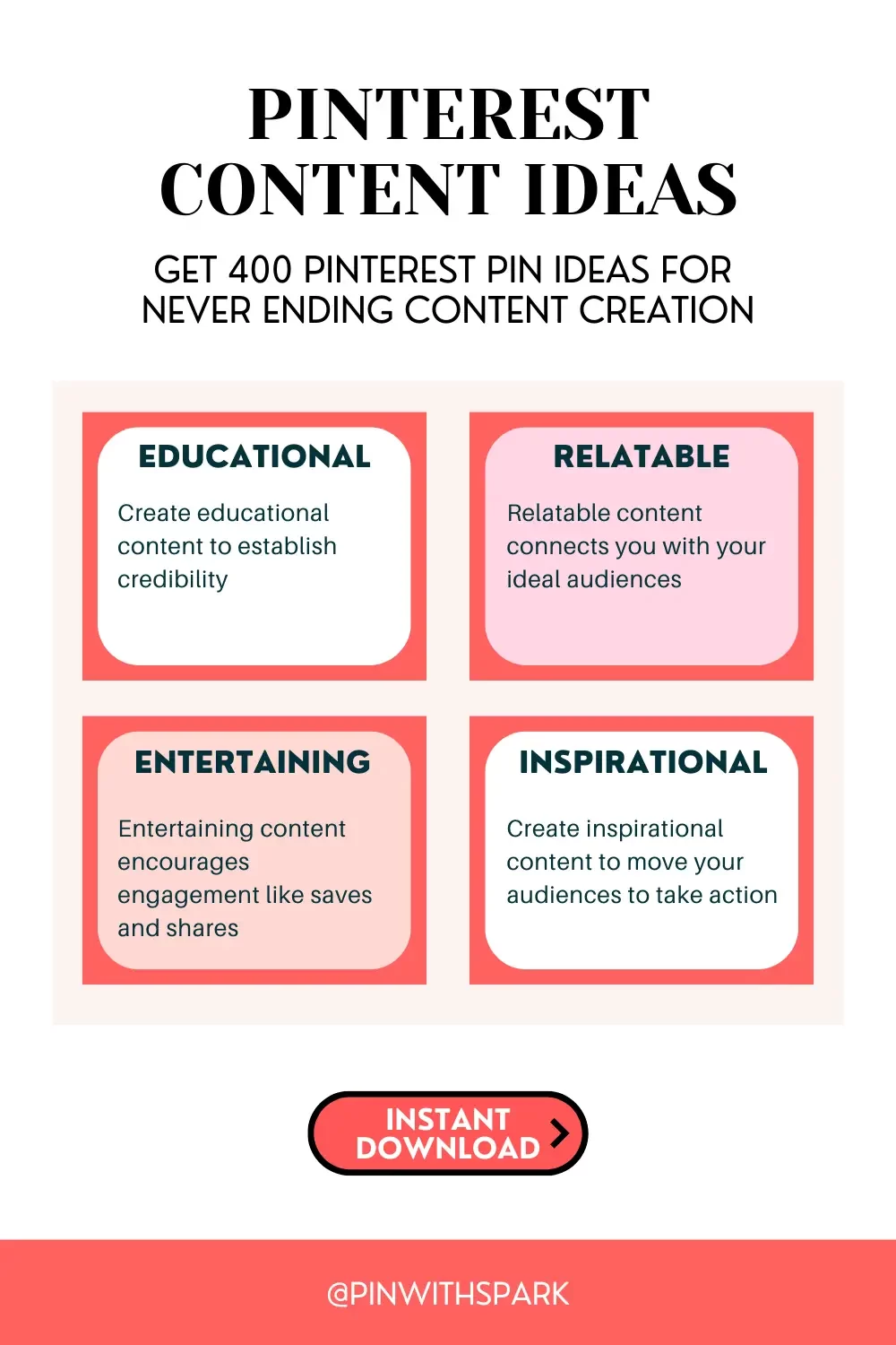 Pinterest content ideas Pinwithspark